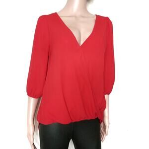 Buttons | Vibrant Red Faux Wrap Bubble Top